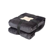 Plaid Sherpa Flanelle 480GSM 200x240 Gris Anthracite DECO ARTS - Deco-arts.fr