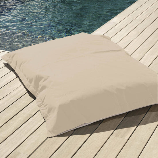 Pouf Géant XXL Déhoussable, Flottant pour Piscine, Deco Arts Beige