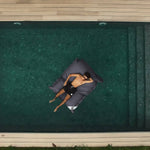 Housse de pouf flottant XXL 180x140 cm en gris carbone pour piscine, déhoussable et adaptée aux poufs de marque Deco-arts.fr