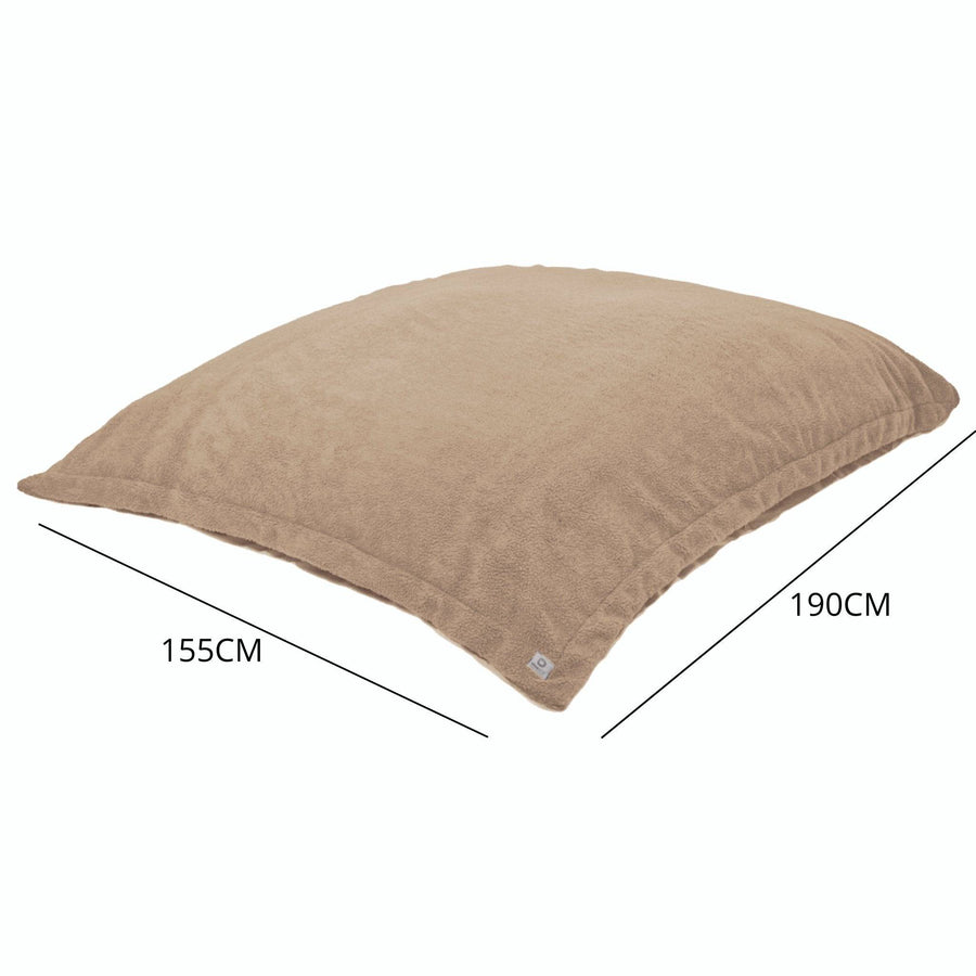 XXL reuzenzitzak 190x155 Beige, vulling van schuimvlokken