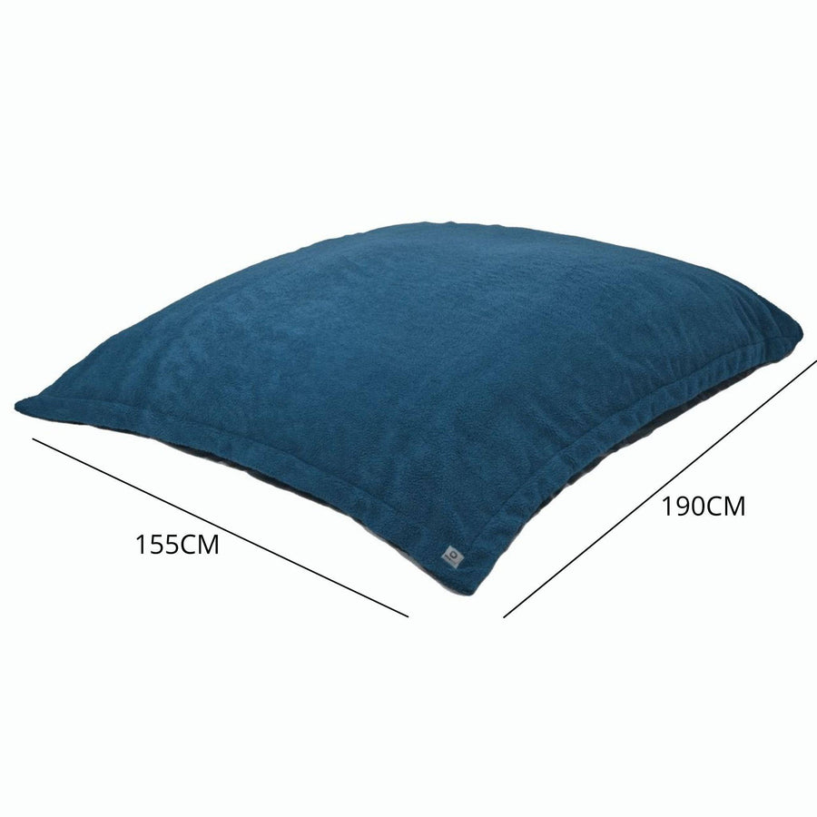 Giant XXL Bean Bag 190x155 Petrol Blue, sherpa fabric