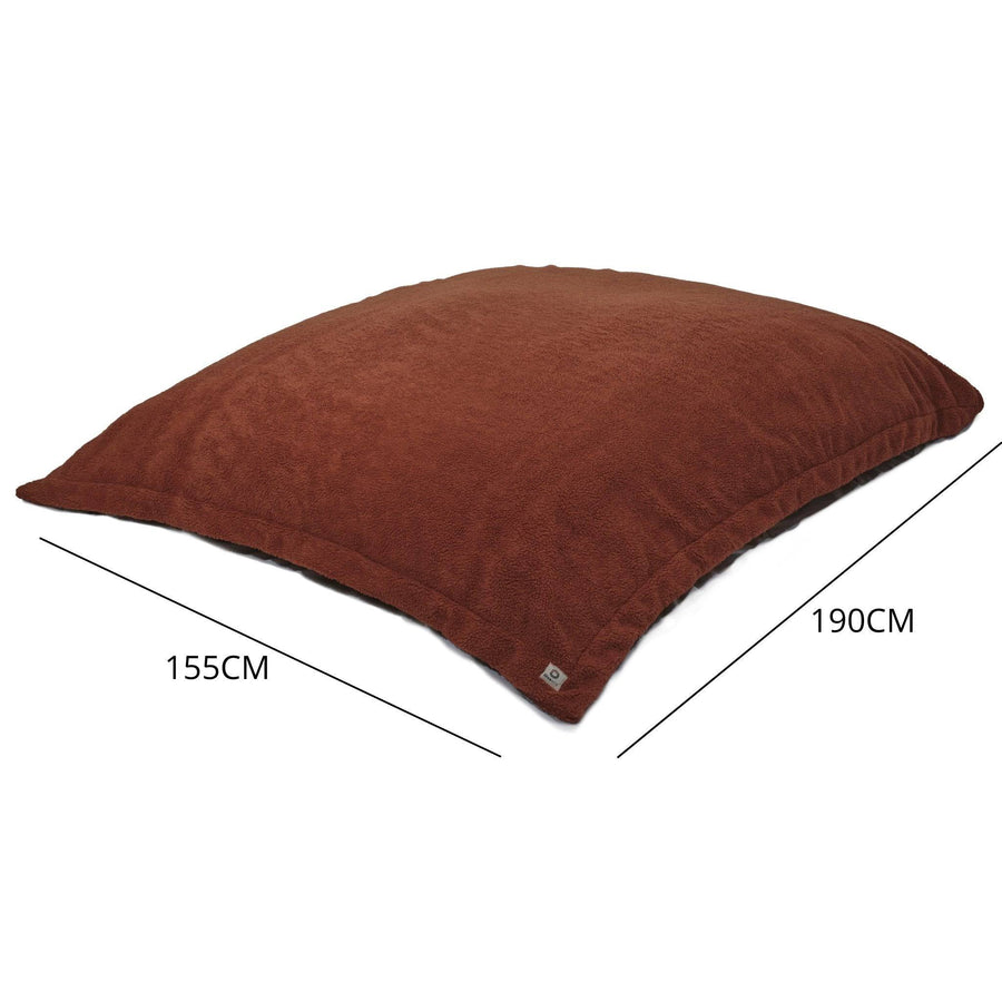 XXL reuzenzitzak 190x155 Terracotta, sherpa stof