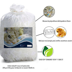 Sac de flocons de mousse recyclée pour garnissage - 1KG = 50 Litres