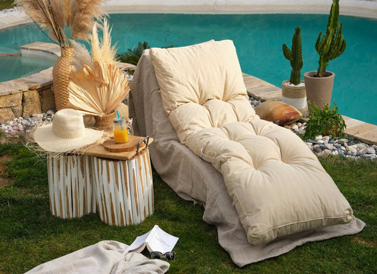 Coussin bain de soleil 185 x55cm Beige clair