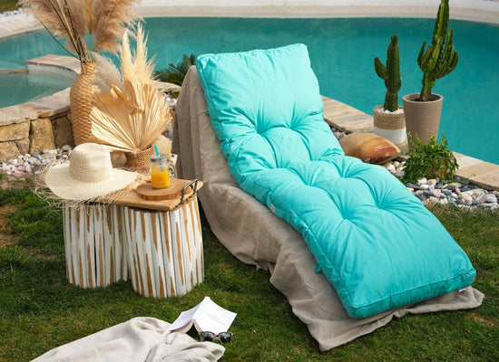 Coussin bain de soleil 185 x55cm Bleu caraïbes