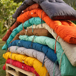 Détail tissu matelas gris carbone