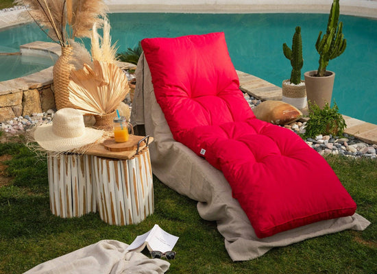 Coussin bain de soleil 185 x55cm Rouge piment