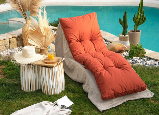 Coussin bain de soleil 185 x55cm Terracotta