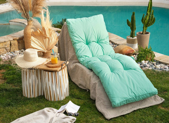 Coussin bain de soleil 185 x55cm Vert Mint