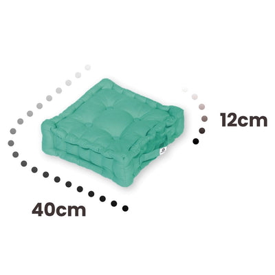 Coussin de sol lot de 2  - 40 x 40 cm Bleu Caraibes - Deco-arts.fr