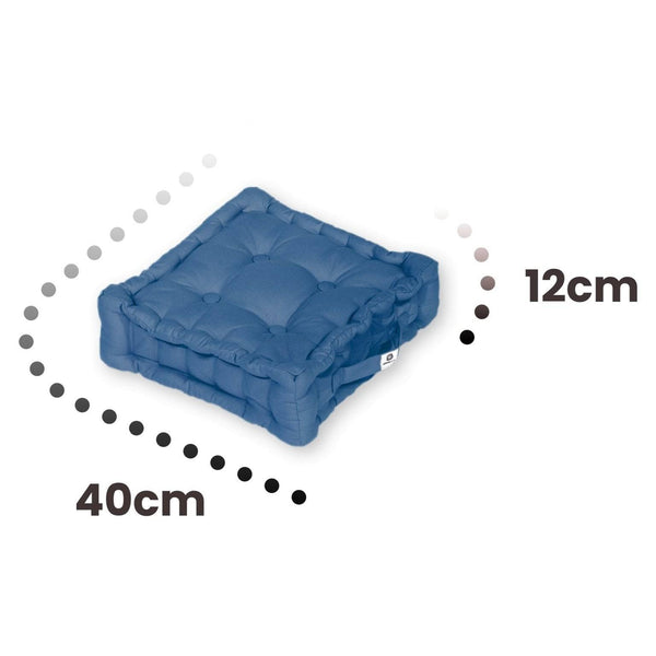 Coussin de sol lot de 2  - 40 x 40 cm Bleu Petrole - Deco-arts.fr