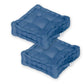 Coussin de sol lot de 2  - 40 x 40 cm Bleu Petrole - Deco-arts.fr