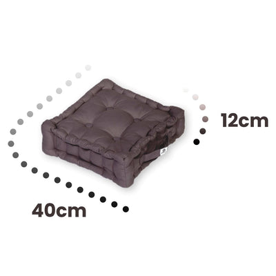 Coussin de sol lot de 2  - 40 x 40 cm Gris Carbone - Deco-arts.fr