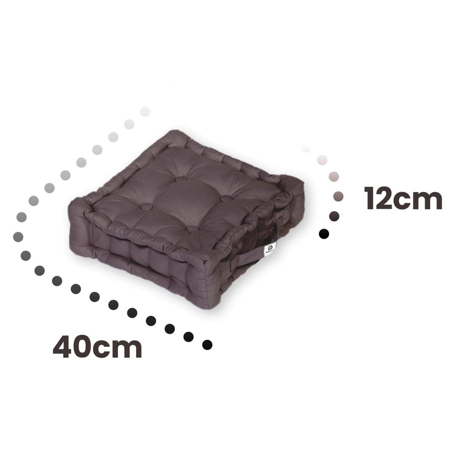 Lot de 2 Coussins de Sol 40x40 Gris Carbone, tissu anti-UV et déperlant