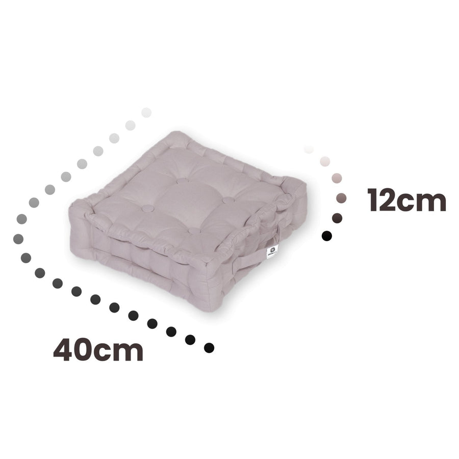 Set of 2 Floor Cushions 40x40 Pebble Grey, UV-resistant, water-repellent fabric