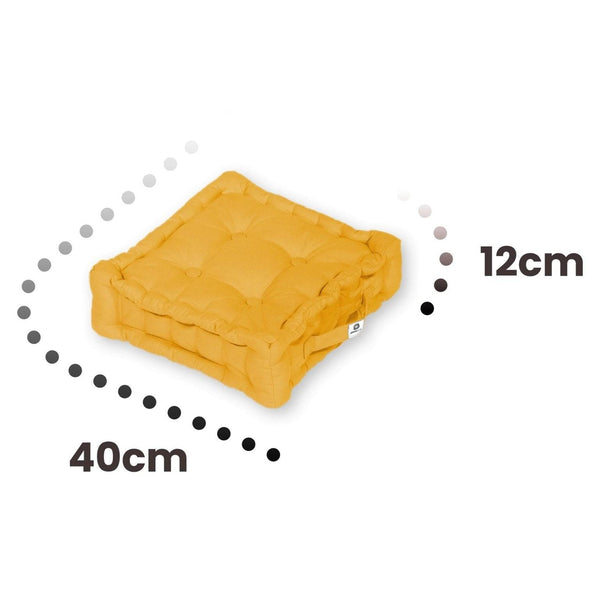 Coussin de sol lot de 2  - 40 x 40 cm Jaune Miel - Deco-arts.fr