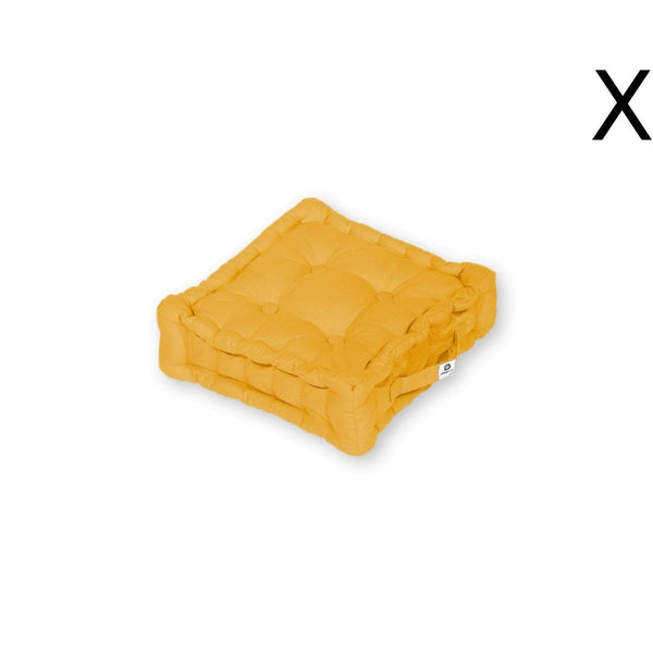 Coussin de sol lot de 2  - 40 x 40 cm Jaune Miel - Deco-arts.fr