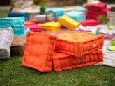 Coussin de sol lot de 2  - 40 x 40 cm Orange - Deco-arts.fr