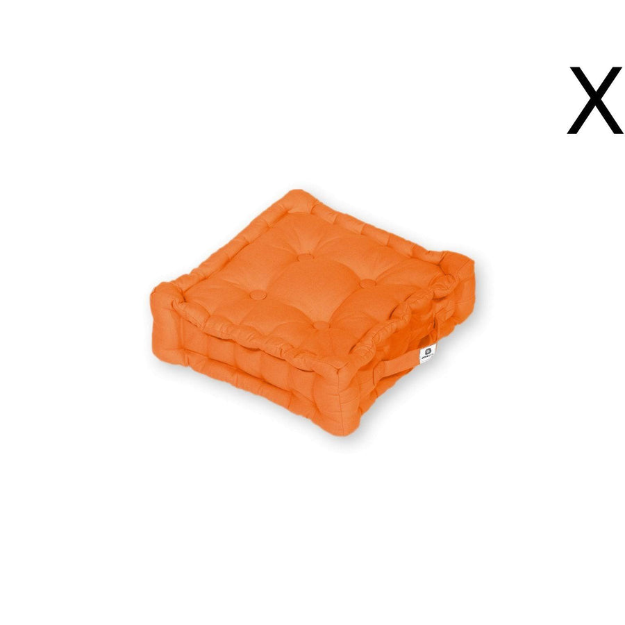 Lot de 2 Coussins de Sol 40x40 Orange, tissu polyester