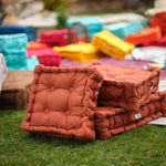 Coussin de sol lot de 2  - 40 x 40 cm Terracotta - Deco-arts.fr