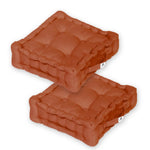 Coussin de sol lot de 2  - 40 x 40 cm Terracotta - Deco-arts.fr