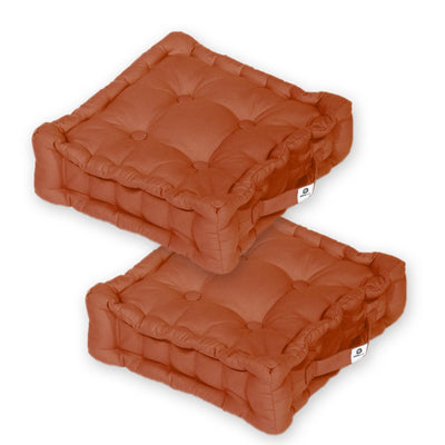 Coussin de sol lot de 2  - 40 x 40 cm Terracotta - Deco-arts.fr