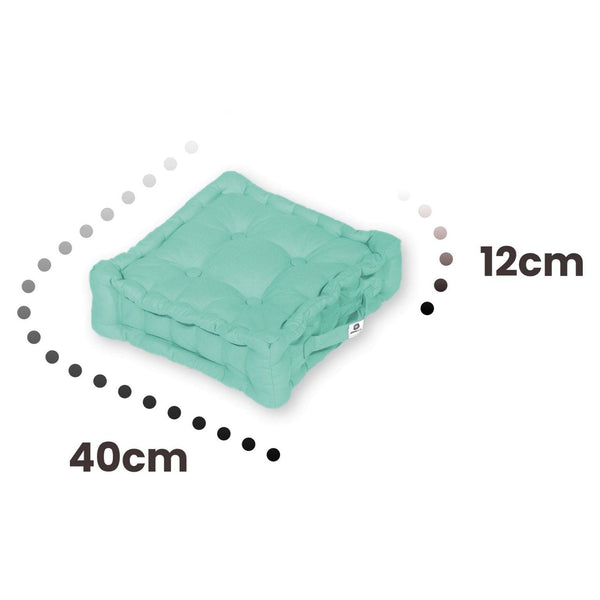 Coussin de sol lot de 2  - 40 x 40 cm Vert Mint - Deco-arts.fr