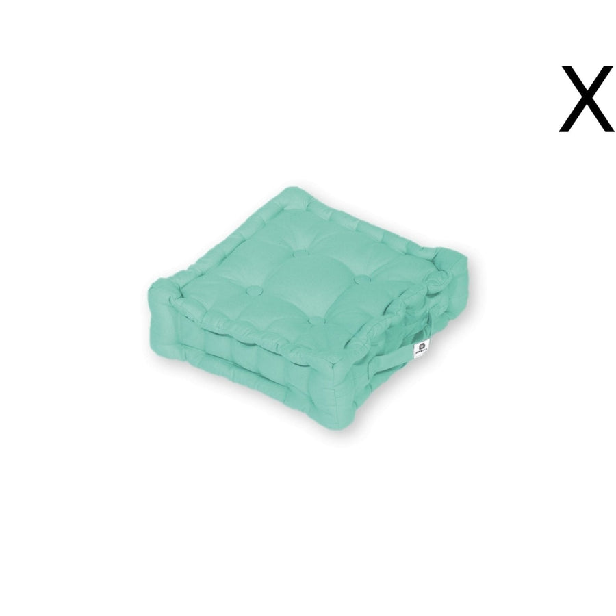 2er-Set Bodenkissen 40x40 Mintgrün, Polyesterstoff