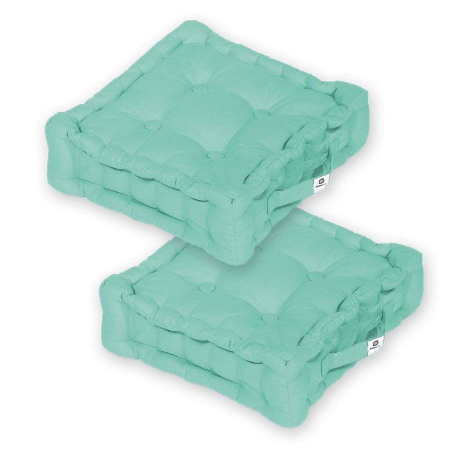 2er-Set Bodenkissen 40x40 Mintgrün, 12 cm dick