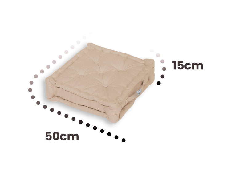 Coussin de sol lot de 2  - 50 x 50 cm Beige Clair - Deco-arts.fr