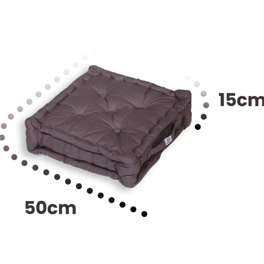 Set of 2 XL Floor Cushions 50x50 Carbon Grey, UV-resistant, water-repellent fabric