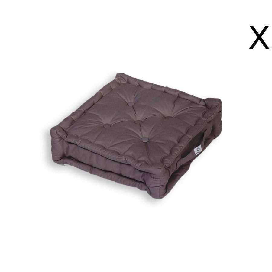 Set of 2 XL Floor Cushions 50x50 Carbon Grey, foam flake filling