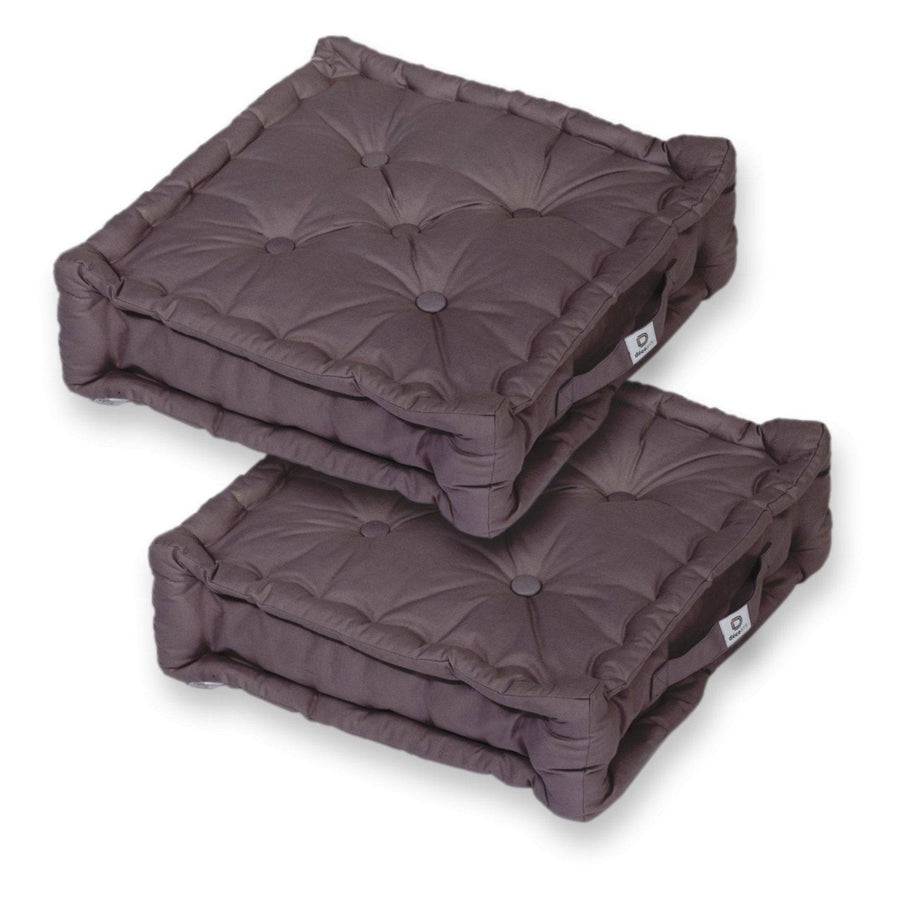 Set of 2 XL Floor Cushions 50x50 Carbon Grey, 15 cm thick