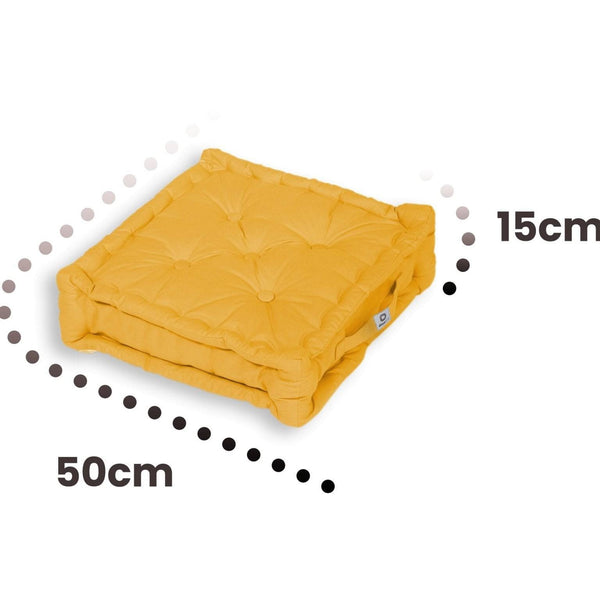 Coussin de sol lot de 2  - 50 x 50 cm Jaune - Deco-arts.fr