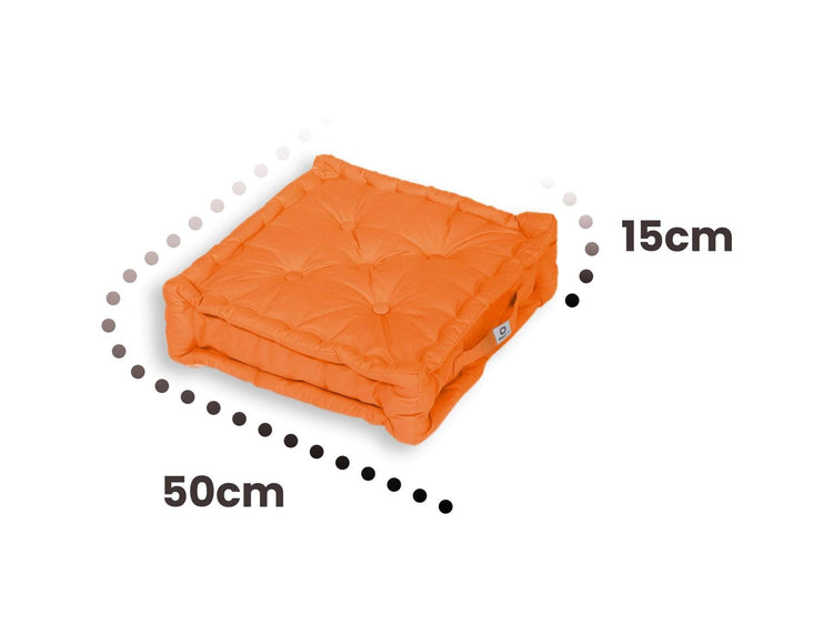 Coussin de sol lot de 2  - 50 x 50 cm Orange - Deco-arts.fr