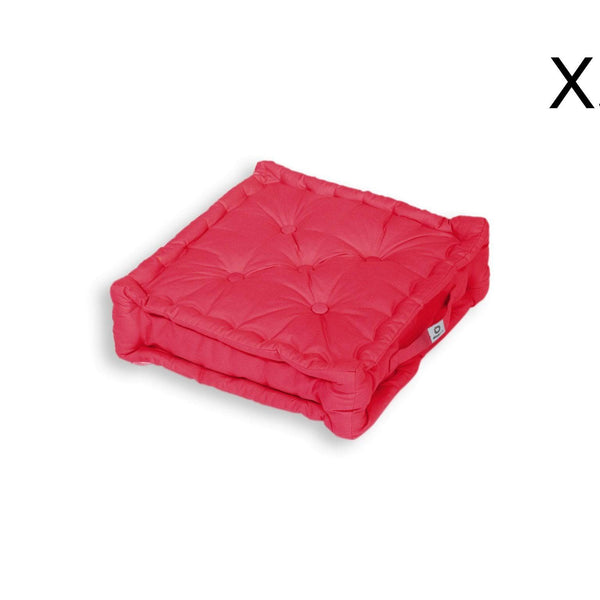 Coussin de sol lot de 2  - 50 x 50 cm Rouge Piment - Deco-arts.fr
