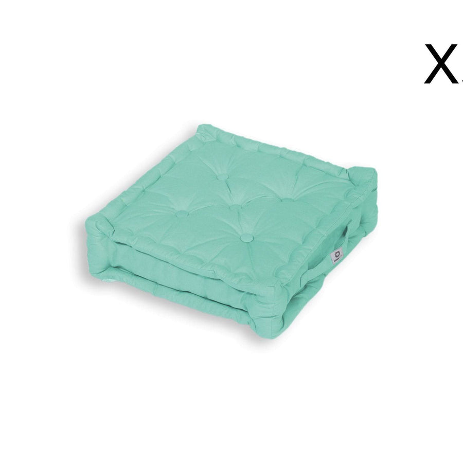Set of 2 XL Floor Cushions 50x50 Mint Green, foam flake filling