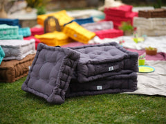 Bodenkissen 2er-Set - 60 x 60 cm Carbon Grey