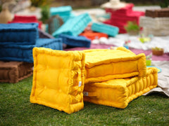 Coussin de sol lot de 2  - 60 x 60 cm Jaune