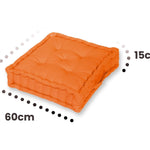 Coussin de sol lot de 2  - 60 x 60 cm Orange - Deco-arts.fr