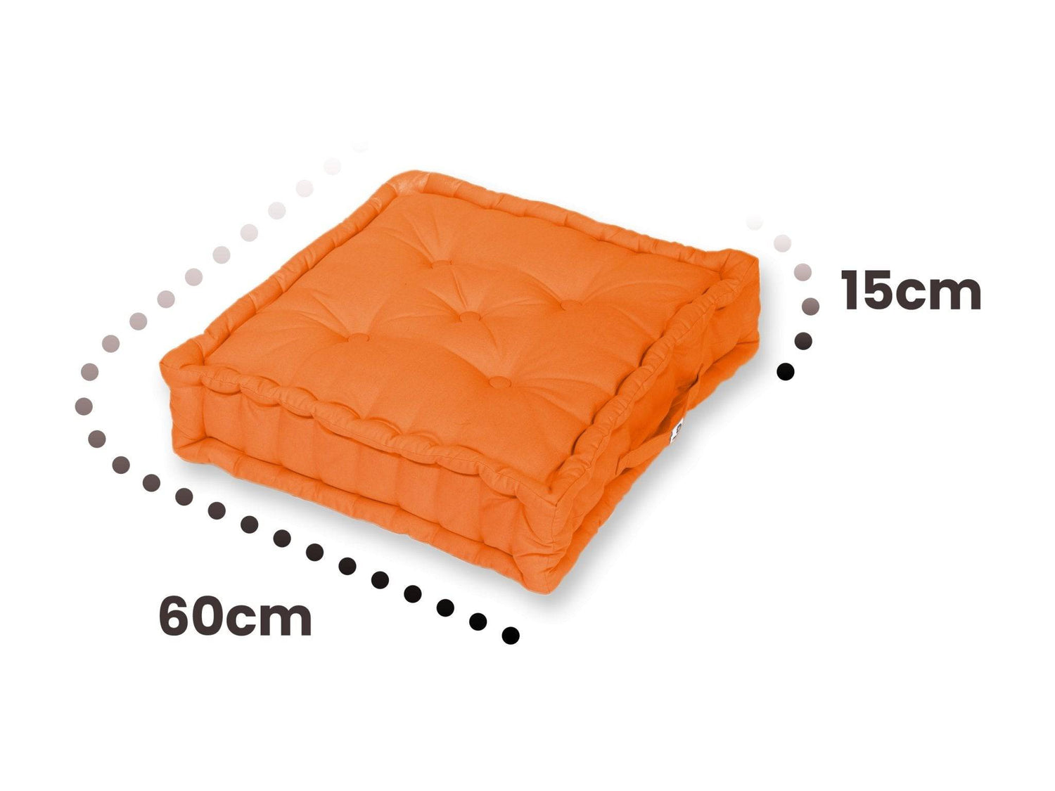 Coussin de sol lot de 2  - 60 x 60 cm Orange - Deco-arts.fr