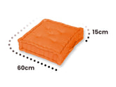 Coussin de sol lot de 2  - 60 x 60 cm Orange - Deco-arts.fr