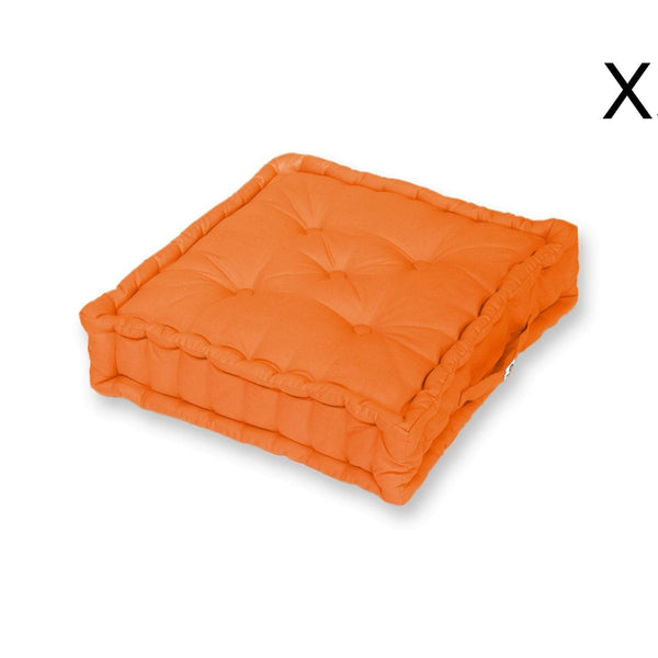 Coussin de sol lot de 2  - 60 x 60 cm Orange - Deco-arts.fr