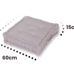 Coussin de sol lot de 2 60 x H15 cm Gris Galet - Deco-arts.fr