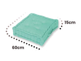 Coussin de sol lot de 2 (60 x H15 cm) Vert Mint - Deco-arts.fr