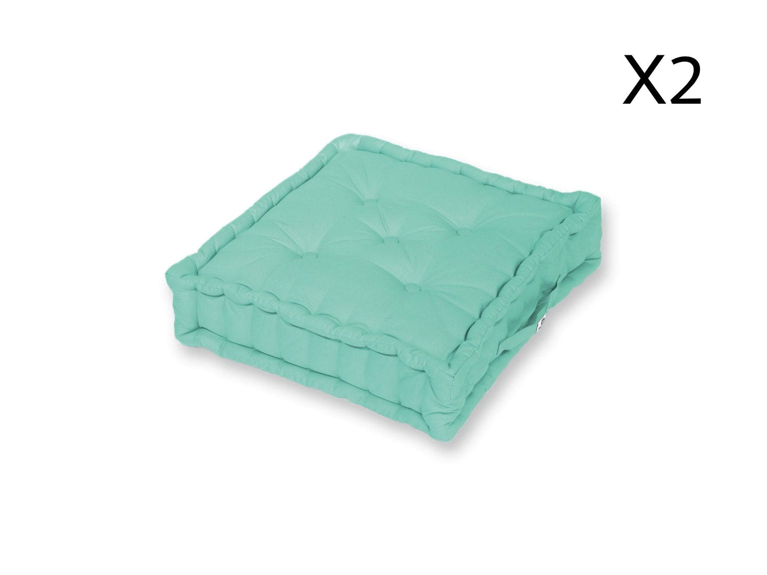 Coussin de sol lot de 2 (60 x H15 cm) Vert Mint - Deco-arts.fr