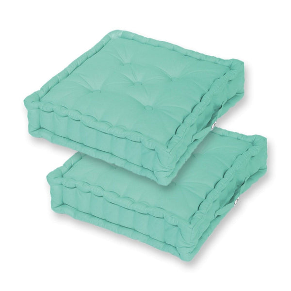Lot de 2 coussins de sol décoratifs Deco Arts, vert mint, 60 x 15 cm, pour décoration intérieure.