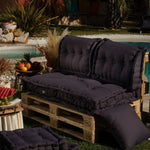 Coussins palette capitonné 120x80x20cm Gris Carbone - Deco-arts.fr