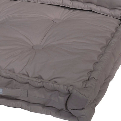 Coussins palette capitonné 120x80x20cm Gris galet - Deco-arts.fr