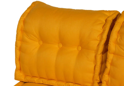 Coussins palette capitonné 120x80x20cm Jaune miel - Deco-arts.fr